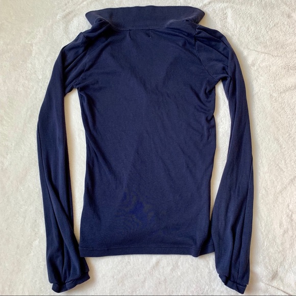 Juicy Couture navy long sleeve polo size S/P - Picture 5 of 7